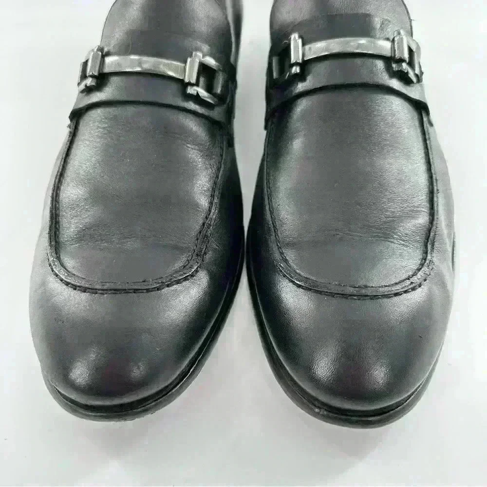 Saks fifth Avenue Red mens dress shoes size 12 black leather horsebit loafers